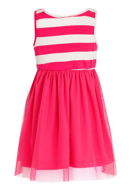 See-Saw - High Waist Dress with Mesh Mid Pink