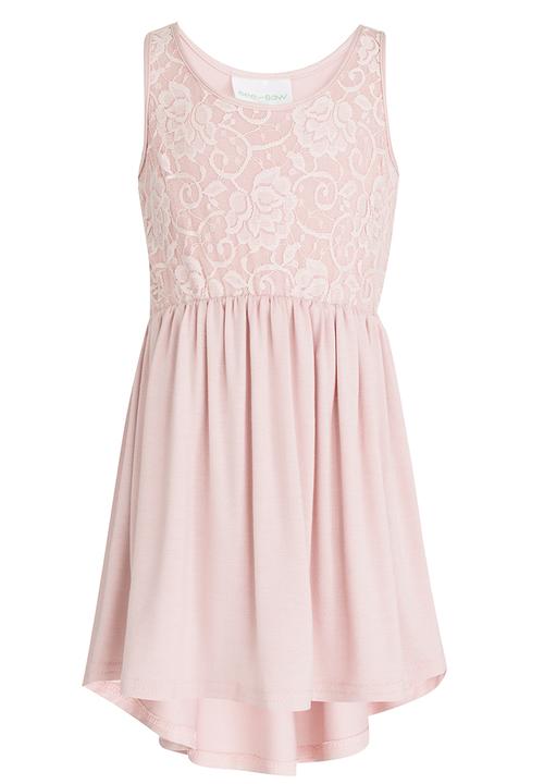 See-Saw - Hi-Low Dress with Lace Bodice Pale Pink
