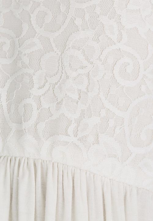 See-Saw - Hi-Low Dress with Lace Bodice Milk