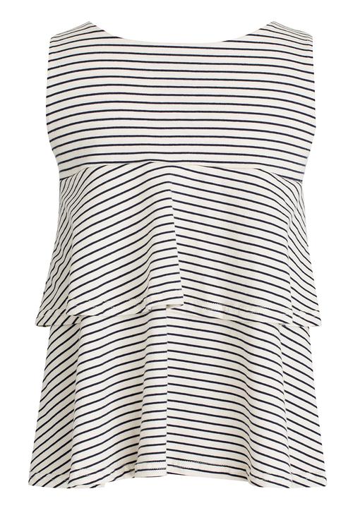 Rebel Republic - Frill Top Navy & White