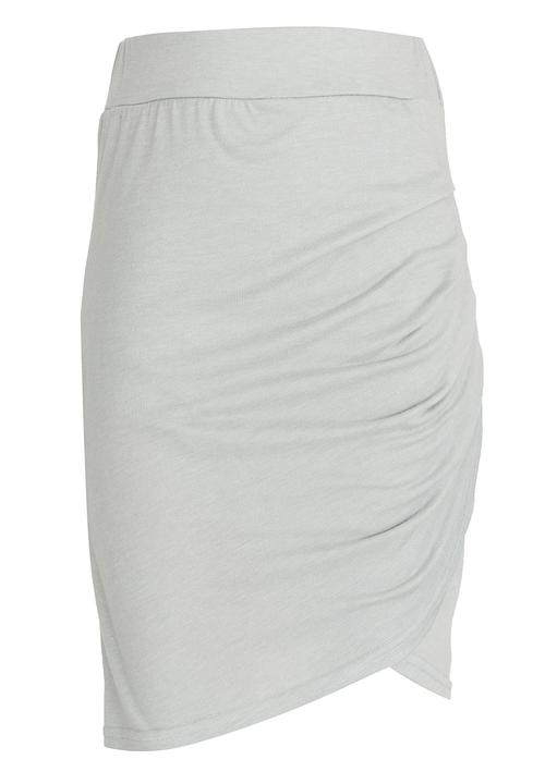 Rebel Republic - Bodycon Skirt with Side Pleats Grey
