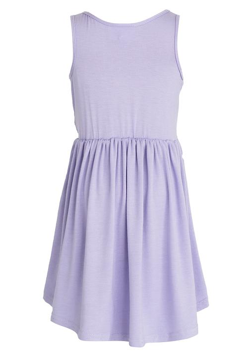 See-Saw - Hi-Low Dress with Lace Bodice Mid Purple