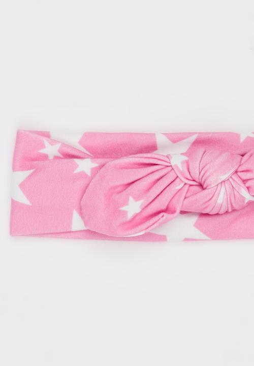 Pop Candy - Printed Star Headband Mid Pink