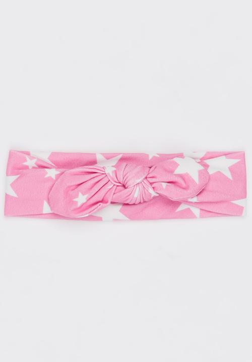 Pop Candy - Printed Star Headband Mid Pink