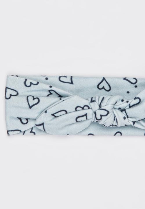 Pop Candy - Printed Heart Headband Grey