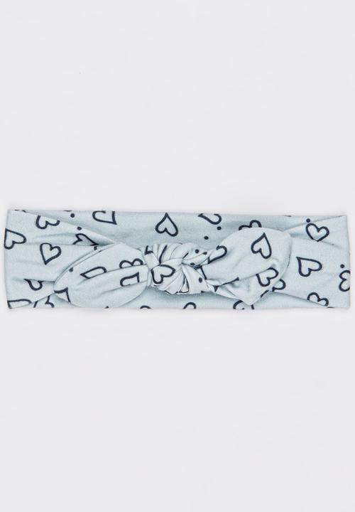 Pop Candy - Printed Heart Headband Grey