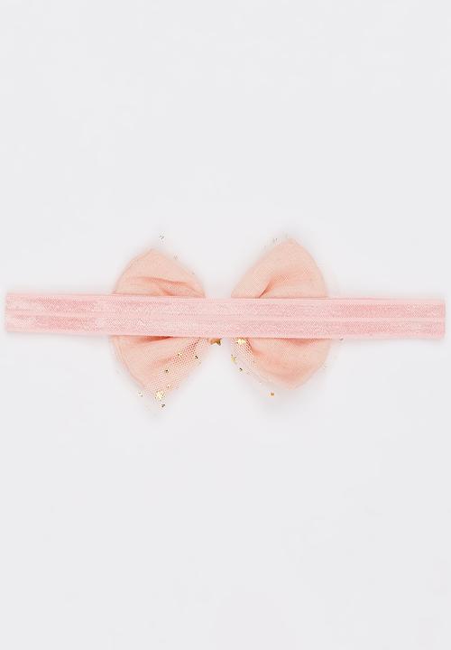 Pop Candy - Bow Headband with Star Embellishment Pale Pink