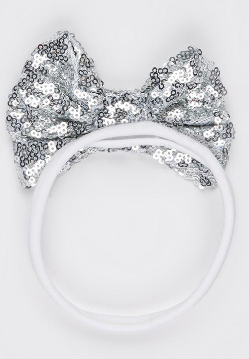 Pop Candy - Sequin Bow Headband Silver