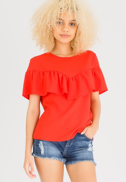 c(inch) - Frill Detail Blouse Orange