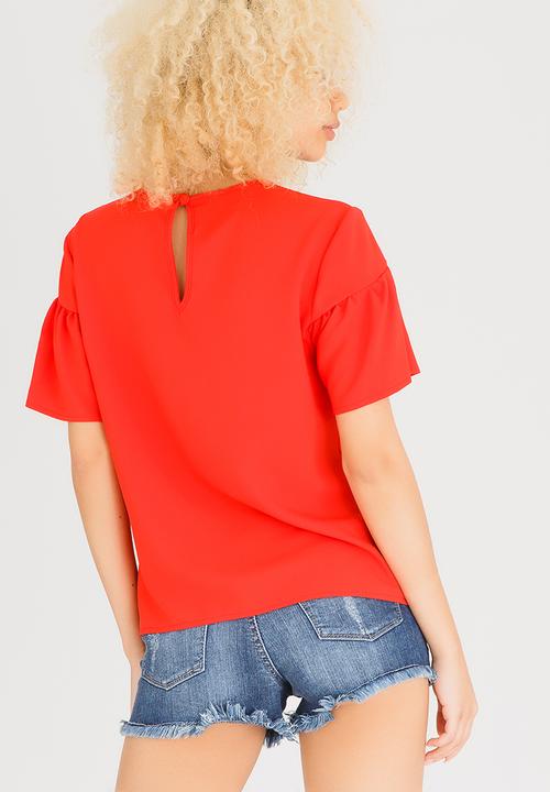 c(inch) - Frill Detail Blouse Orange