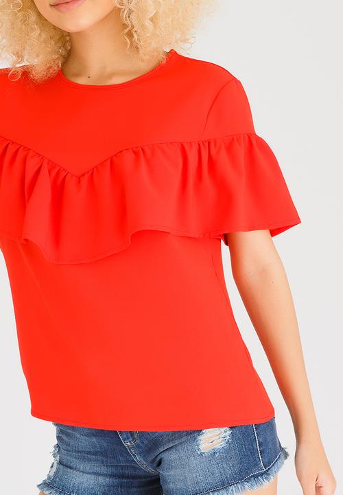 c(inch) - Frill Detail Blouse Orange