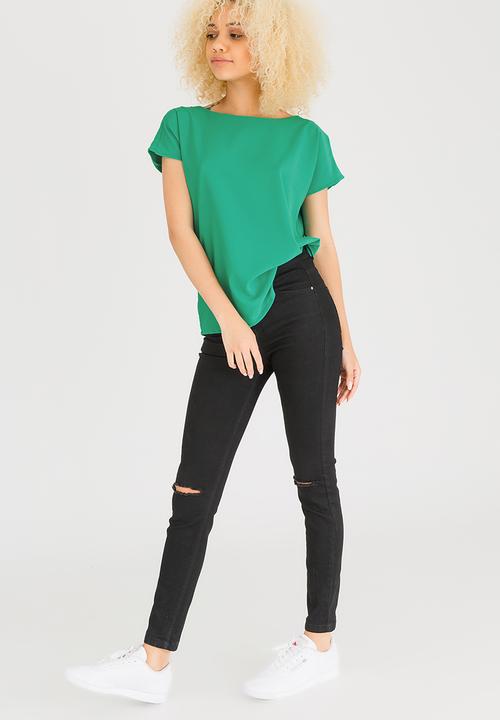 c(inch) - Open Back Blouse Green