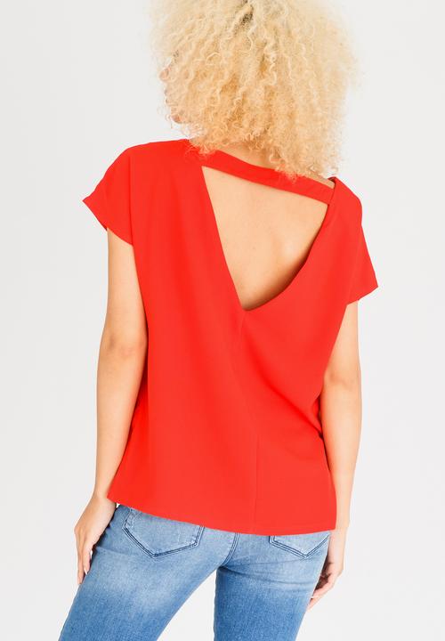 c(inch) - Open Back Blouse Orange