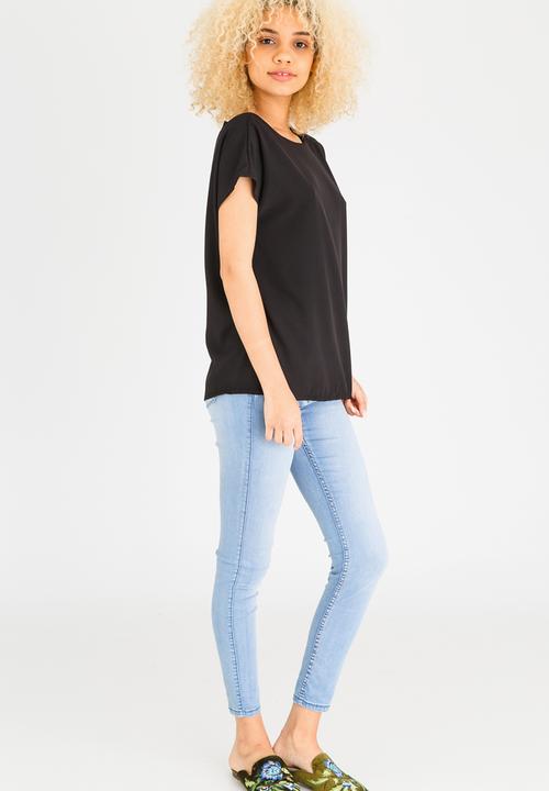 c(inch) - Open Back Blouse Black