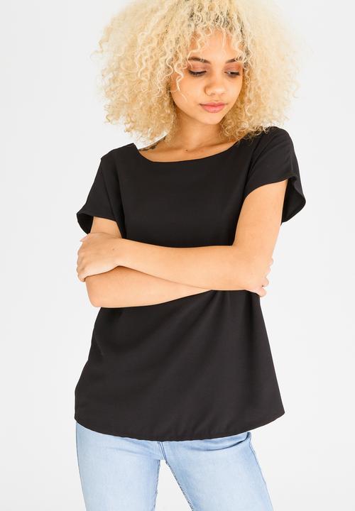 c(inch) - Open Back Blouse Black