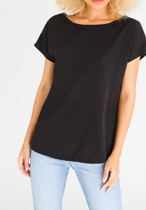 c(inch) - Open Back Blouse Black