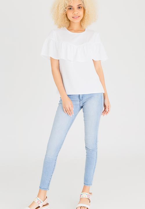 c(inch) - Frill Detail Blouse White