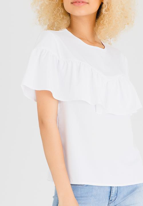 c(inch) - Frill Detail Blouse White
