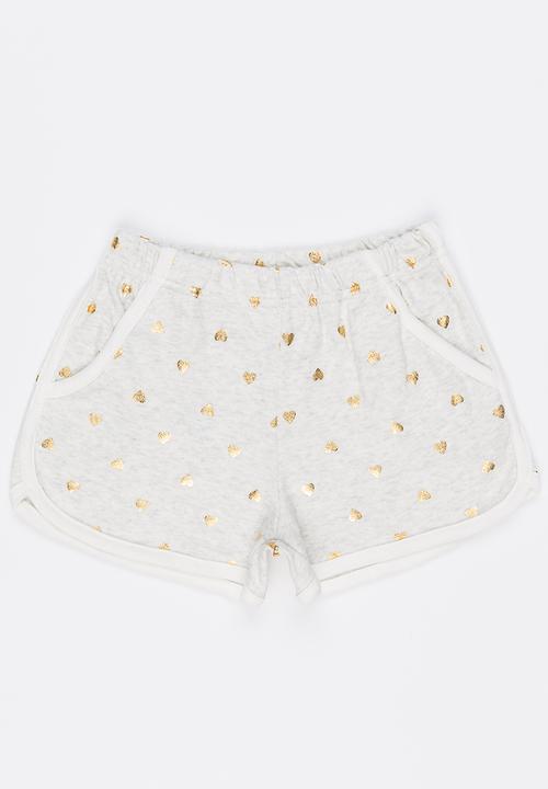 Pop Candy - Printed Shorts Stone/Beige