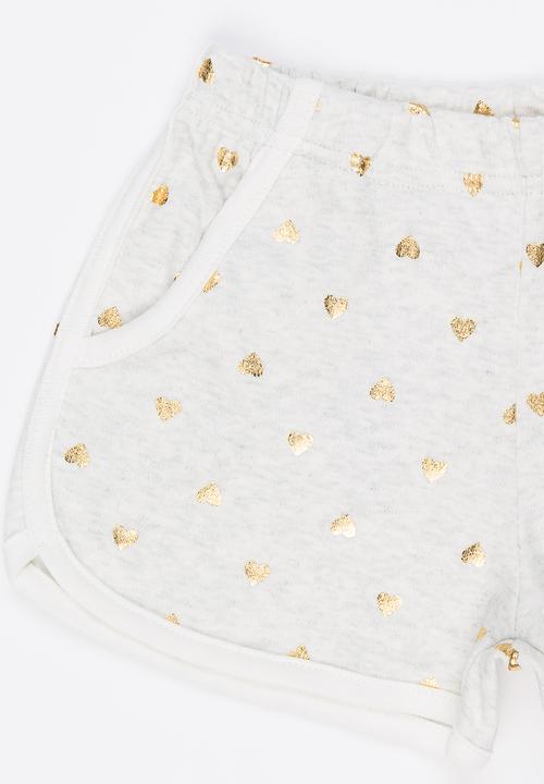 Pop Candy - Printed Shorts Stone/Beige