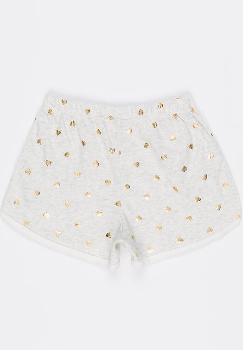 Pop Candy - Printed Shorts Stone/Beige