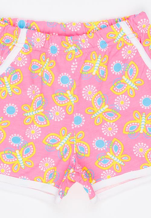 Pop Candy - Printed Heart  Shorts Mid Pink