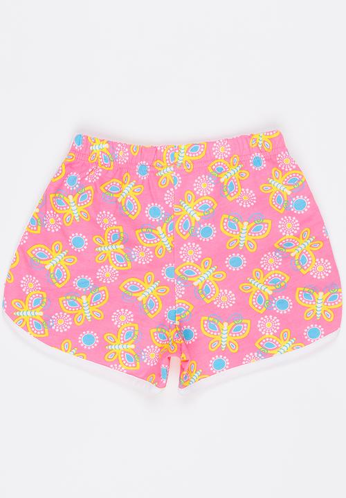 Pop Candy - Printed Heart  Shorts Mid Pink