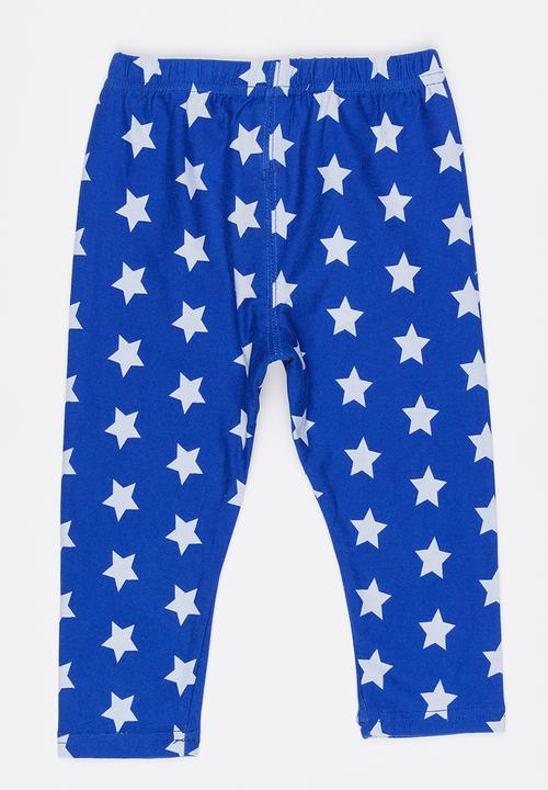 Pop Candy - Star Printed Leggings Blue