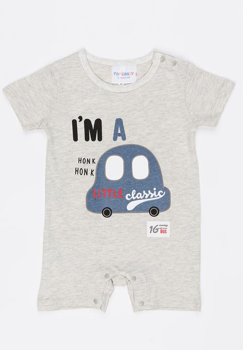 Pop Candy - Car Romper Grey