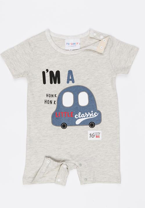 Pop Candy - Car Romper Grey