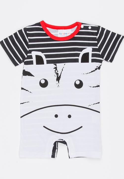 Pop Candy - Zebra Romper Black and White