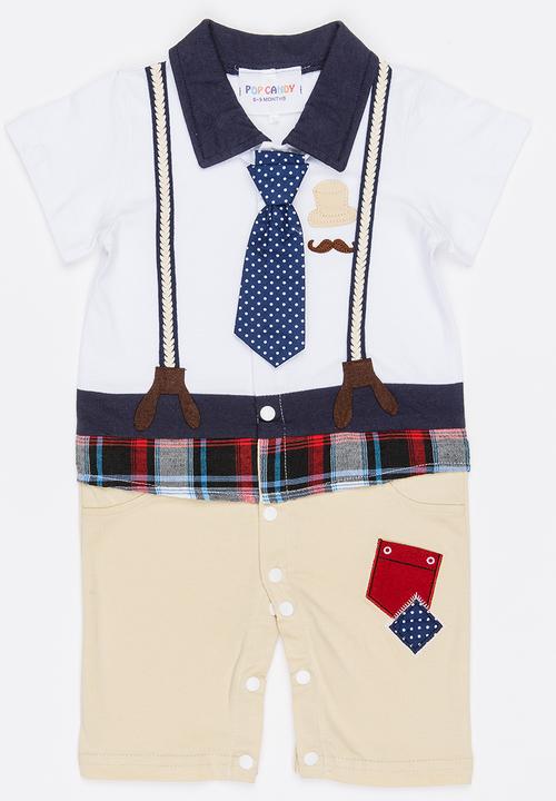 Pop Candy - Dungaree Romper Stone