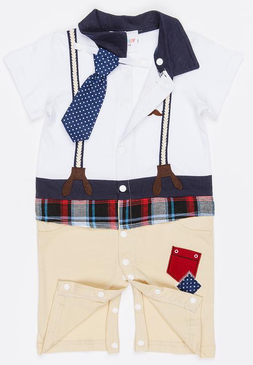 Pop Candy - Dungaree Romper Stone