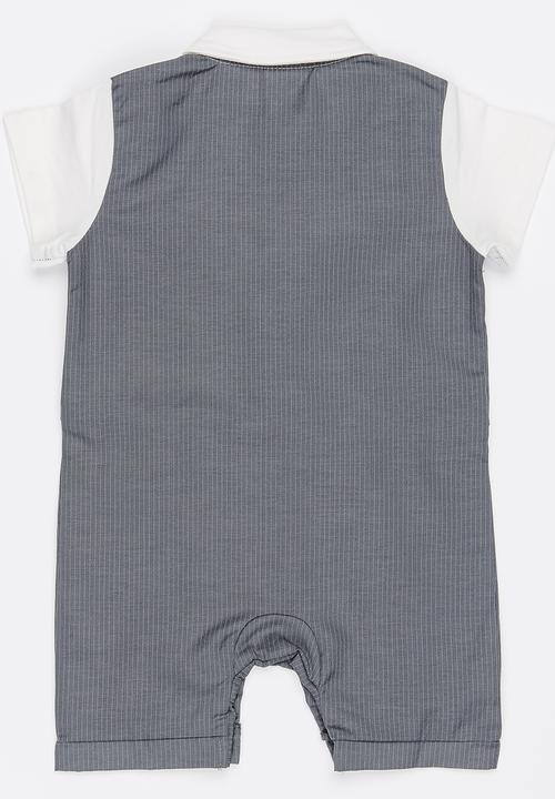 Pop Candy - Tuxedo Romper Grey