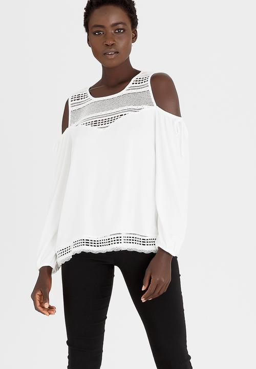 cath.nic - Summertime Cold Shoulder Top White