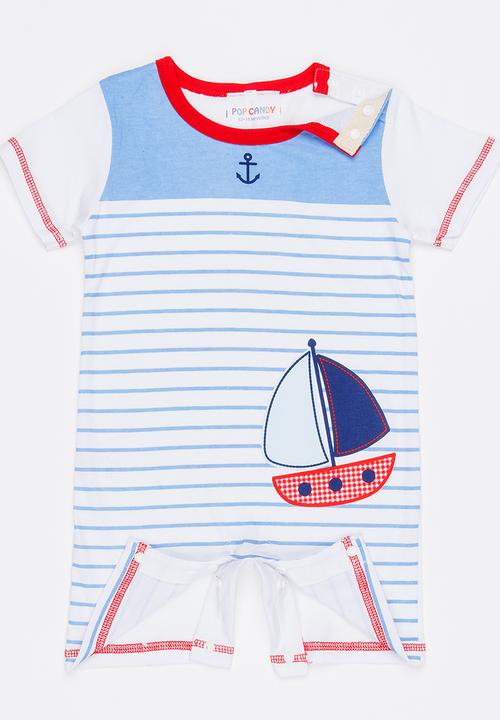 Pop Candy - Boat Romper Blue