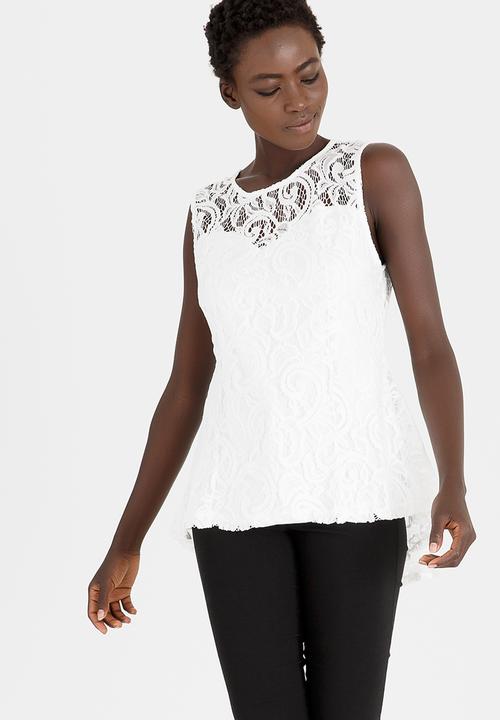 Revenge - Lace Sleeveless Top White