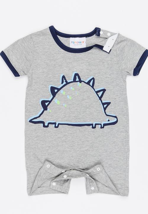 Pop Candy - Dino Romper Grey