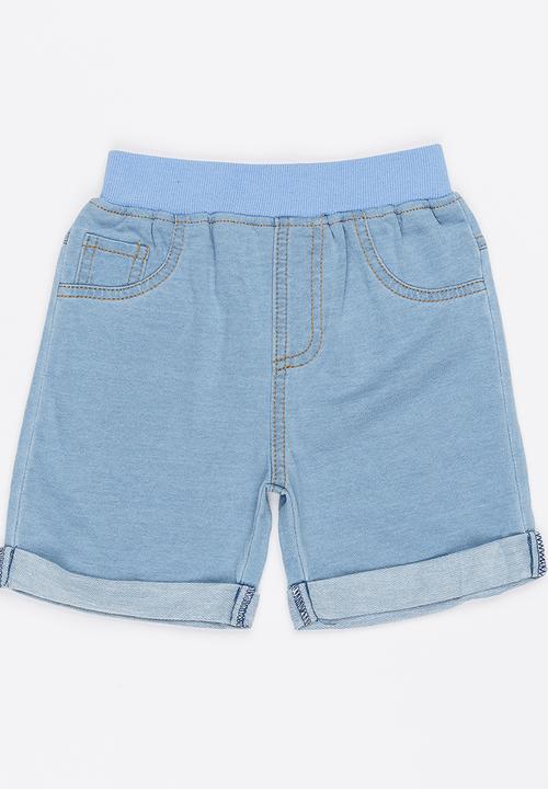 Pop Candy - Ribbed Shorts Pale Blue