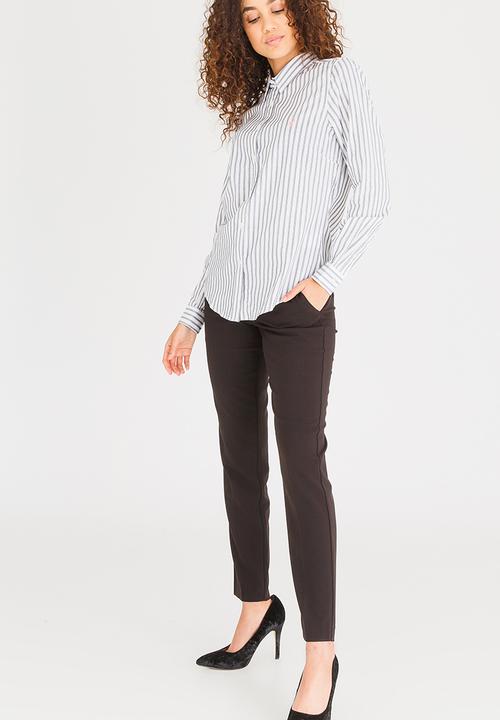 POLO - Tracy Long Sleeve Striped Shirt Navy