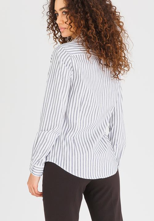 POLO - Tracy Long Sleeve Striped Shirt Navy