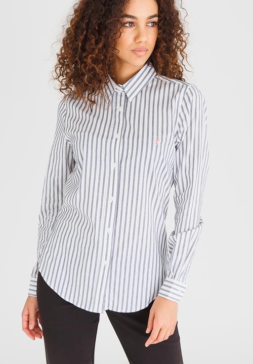 POLO - Tracy Long Sleeve Striped Shirt Navy