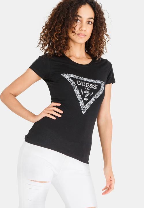 GUESS - Guess Hand Drawn Triangle Tee Black