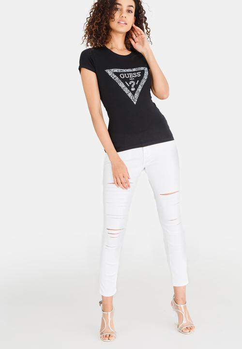GUESS - Guess Hand Drawn Triangle Tee Black