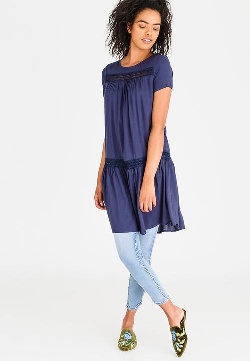 CRAVE - Tunic with Crochet Detail Navy