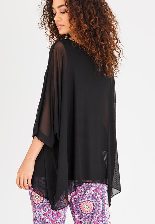 Slick - Sacha Mesh Overlay Top Multi-colour