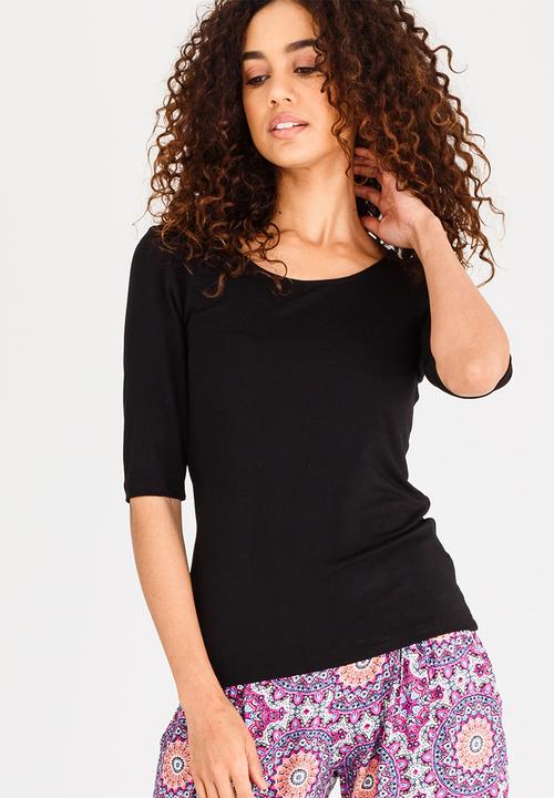 Slick - Natalie Criss-cross Back Top Black