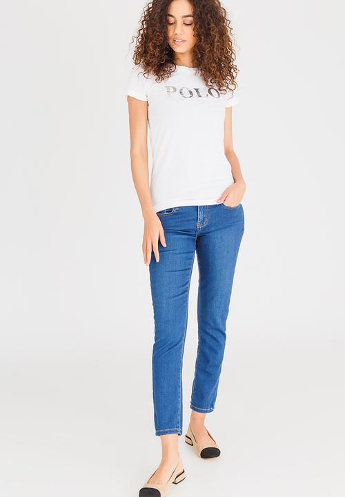 POLO - Robyn Short Sleeve Printed Tee White