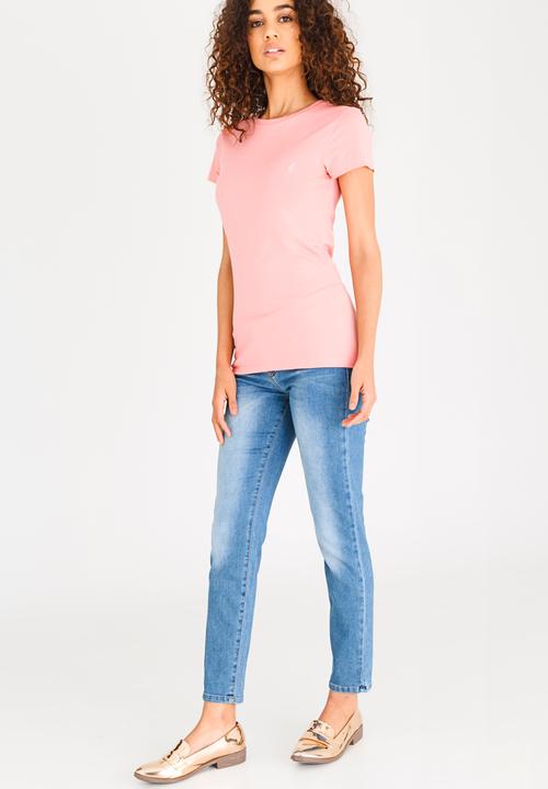 POLO - Allie Short Sleeve Pony Tee Pale Pink