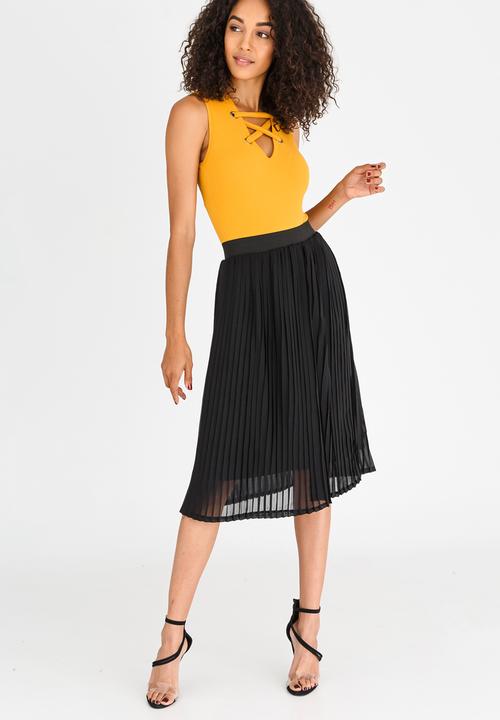 STYLE REPUBLIC - Lace Up Bodysuit Yellow